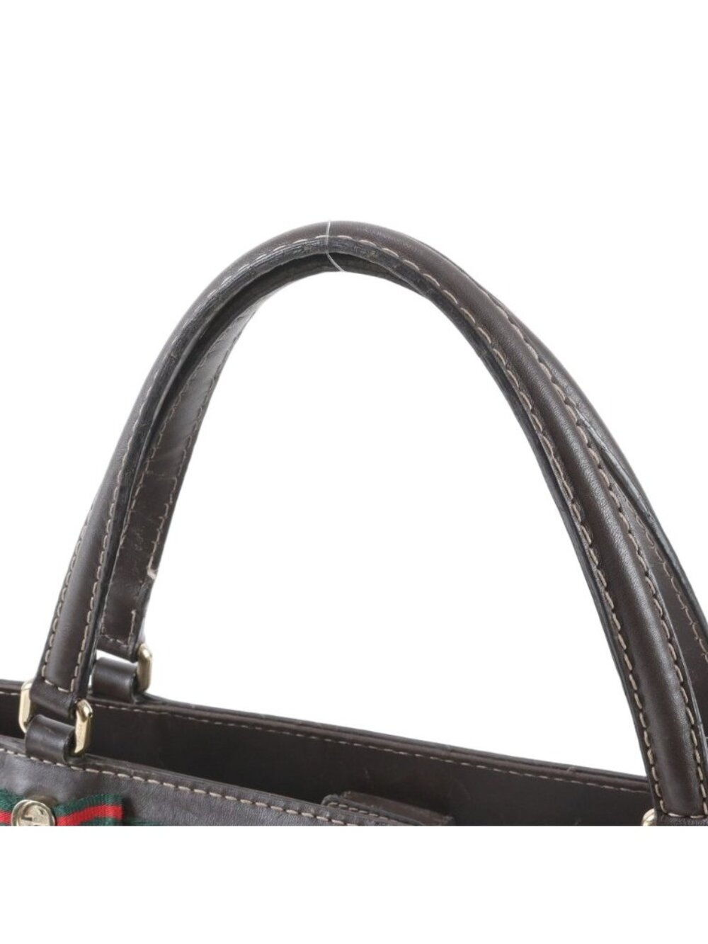 Gucci GG Canvas Sherry Line Mayfair Leather Tote Shoulder Hand - Picture 2 of 10